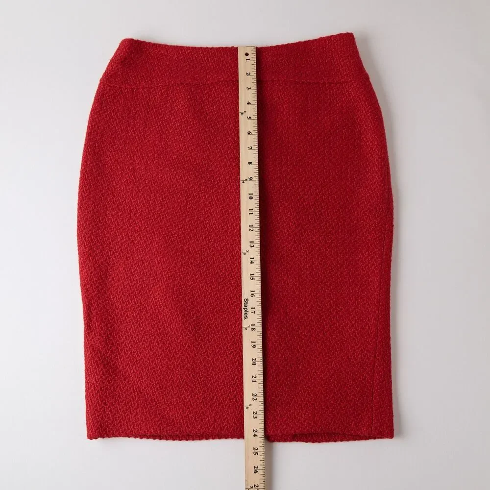 Moulinette Soeurs Pencil Skirt 6 Tweed Classic Boucle Wool‎ Retro Valentines Day - Picture 5 of 9